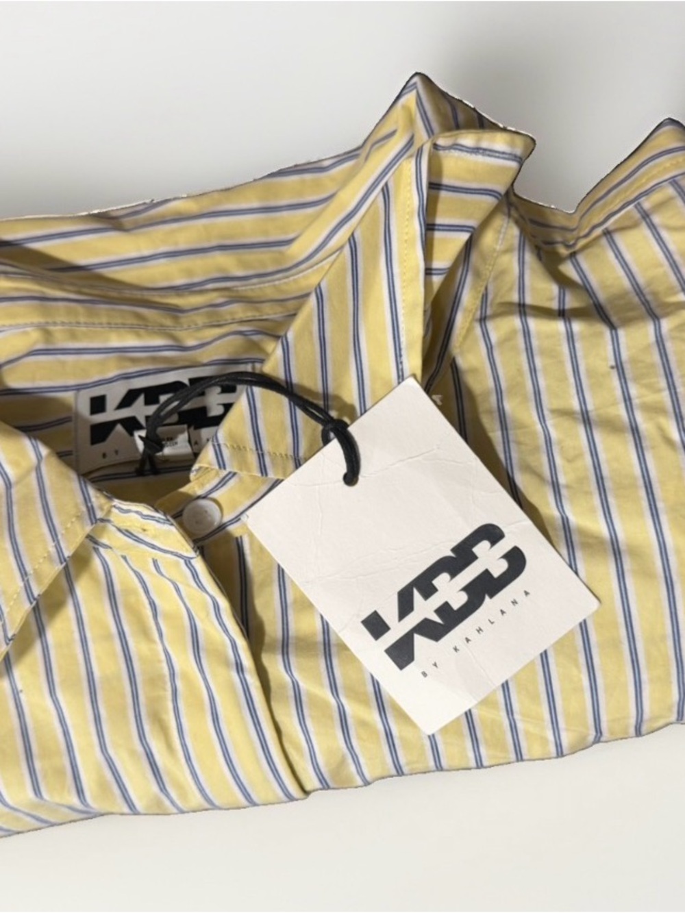KARL KANI Yellow Striped Casual Button-Down Shirt